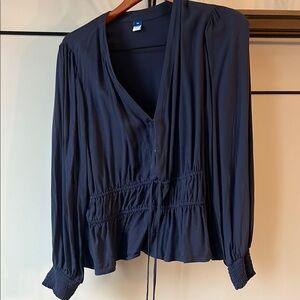 Elegant Navy Blue Women's Top